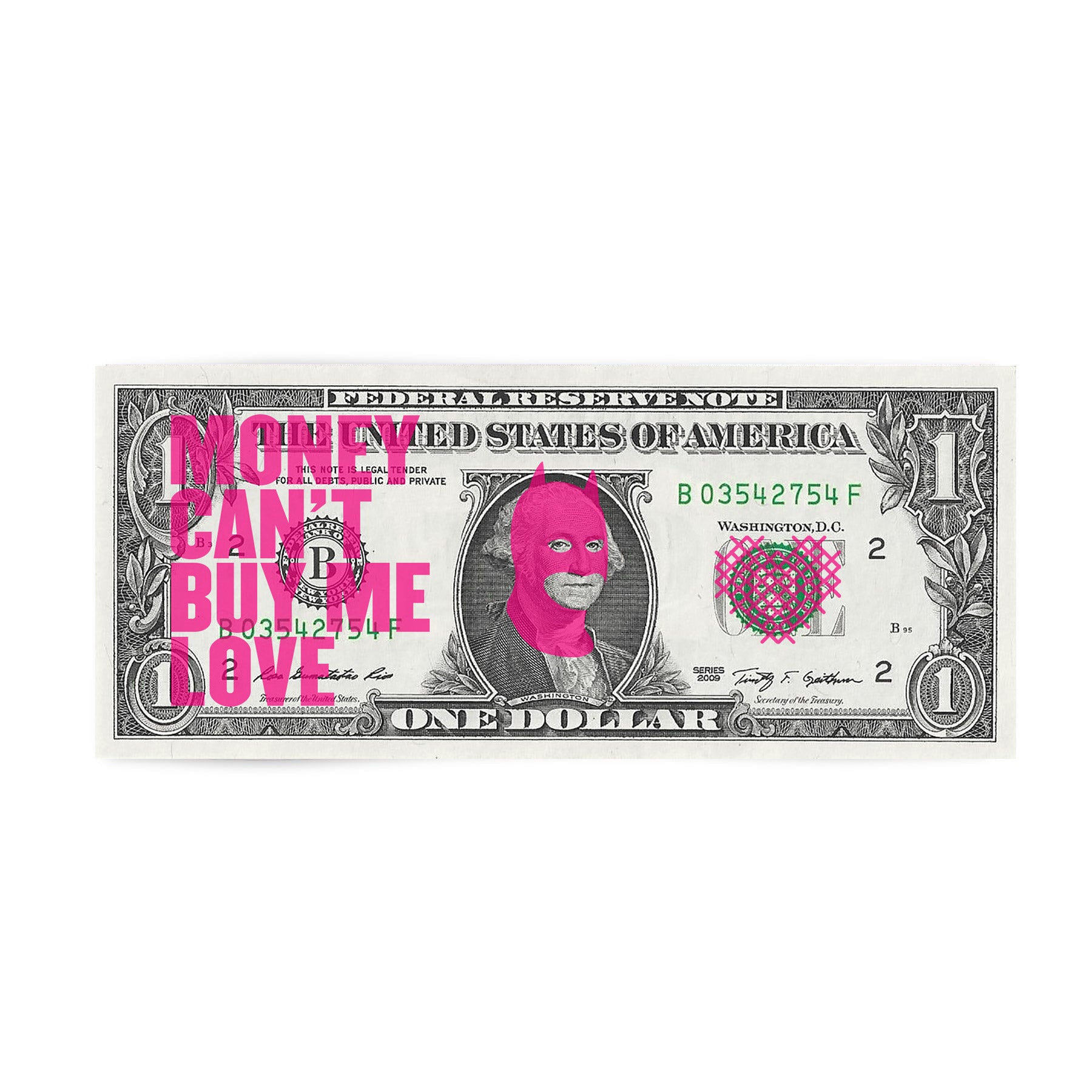 Rich Enough to be Batman - "Money Can't Buy me Love" US dollar note edition by Heath Kane