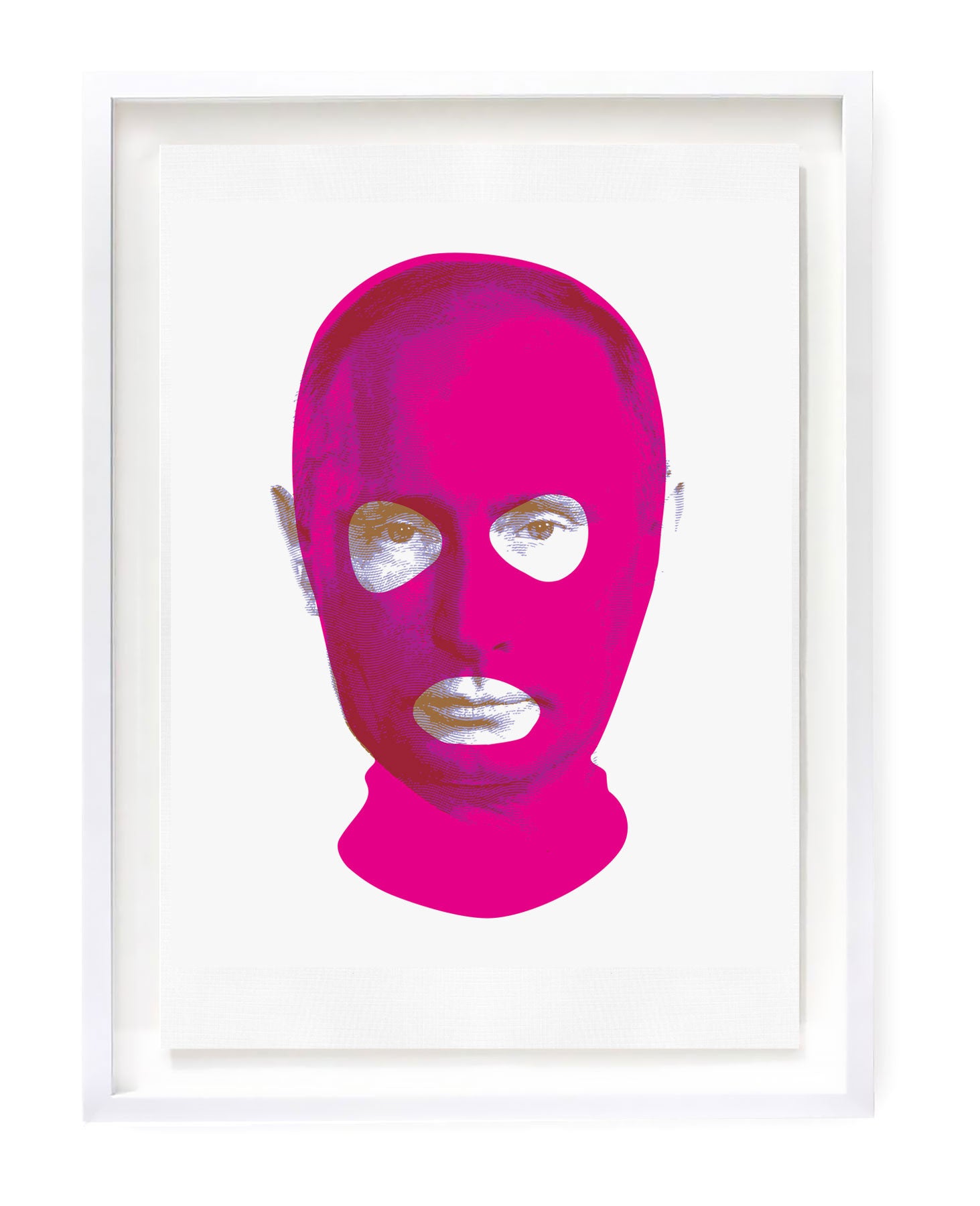 silkscreen print featuring Putin wearing Pussy Riot Balaclava