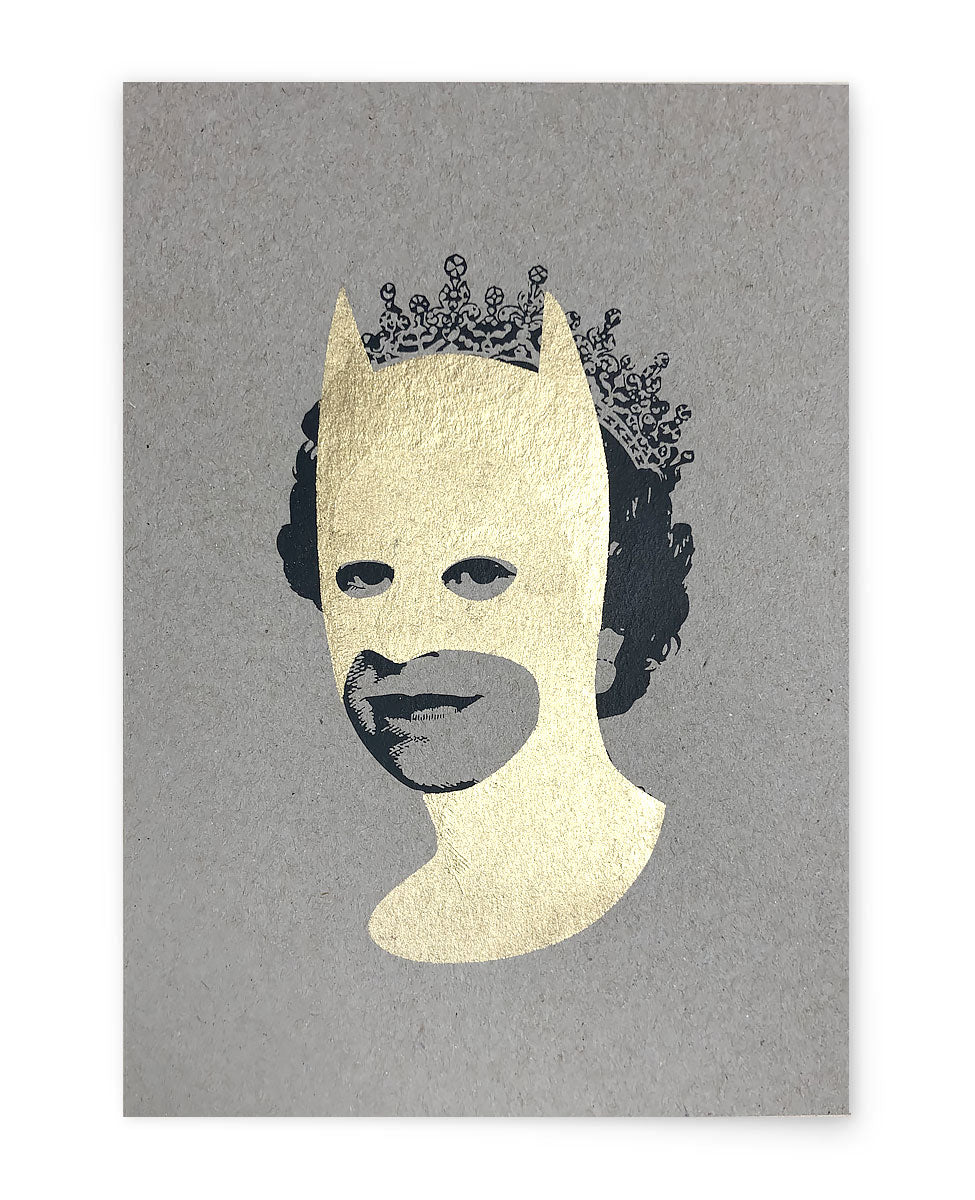 Rich Enough to be Batman - Gold on Grey Board A5
