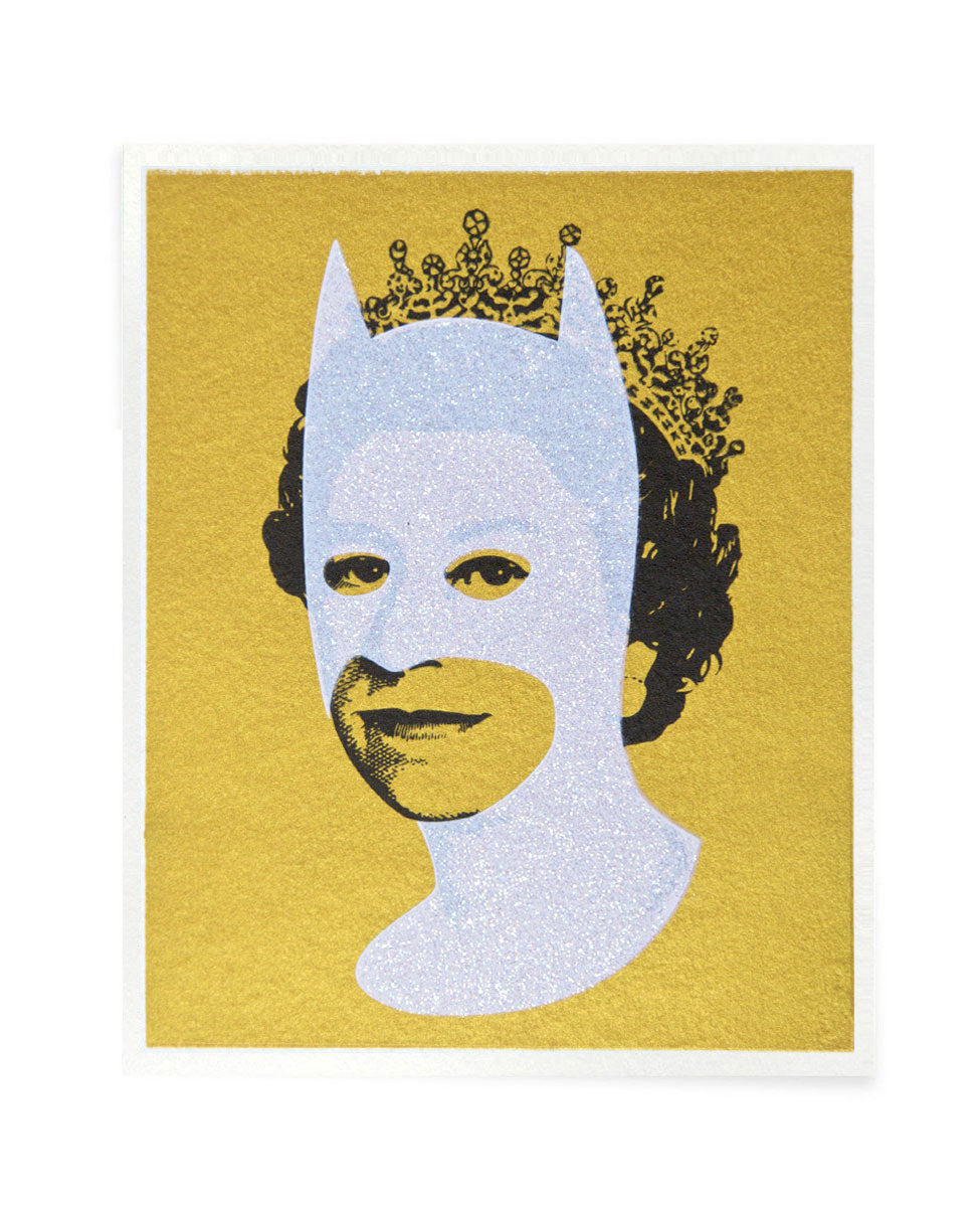 Rich Enough to be Batman - Diamond White, Black and Gold Postcard Size