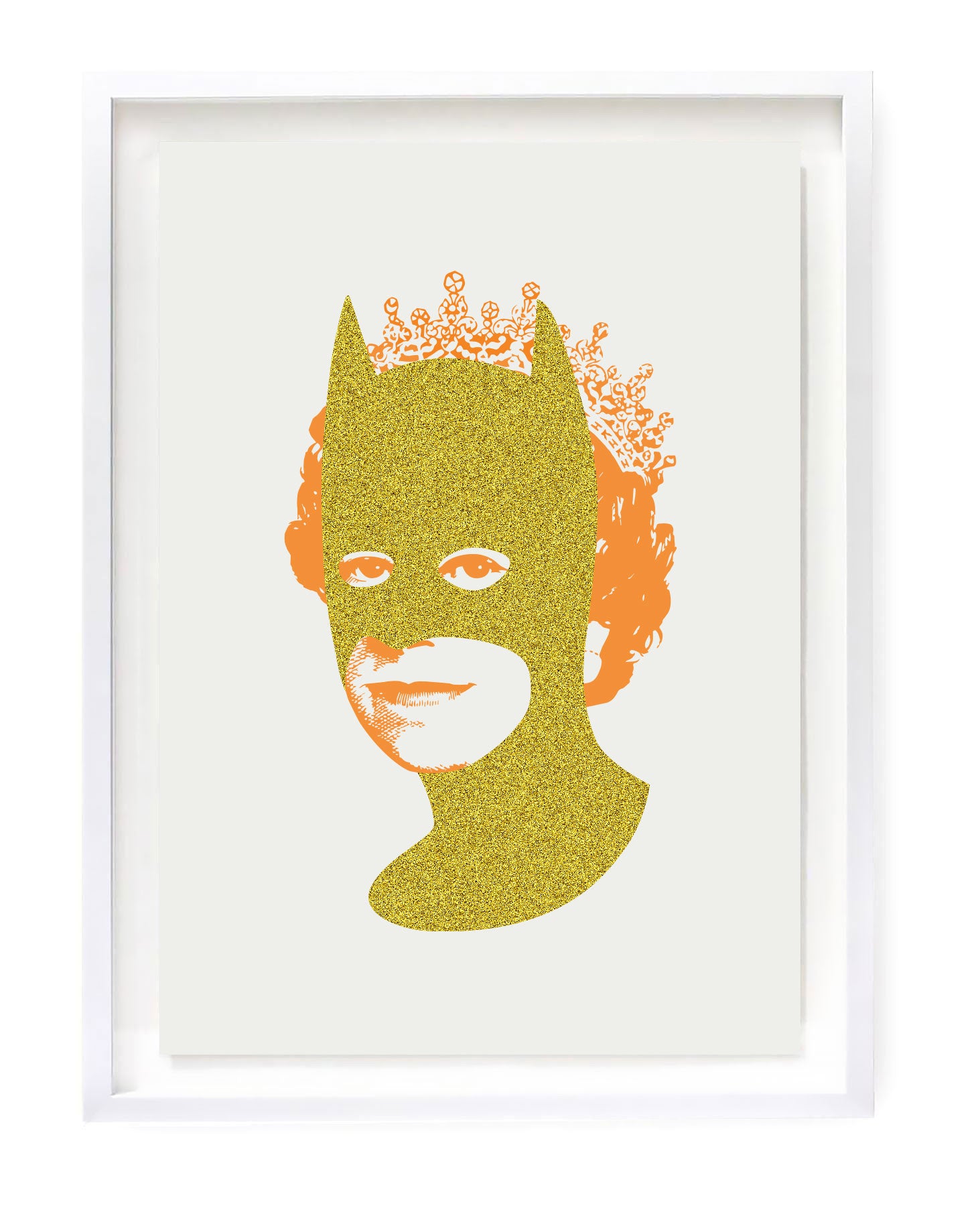 Rich Enough to be Batman - Gold Glitter and Neon Orange A3
