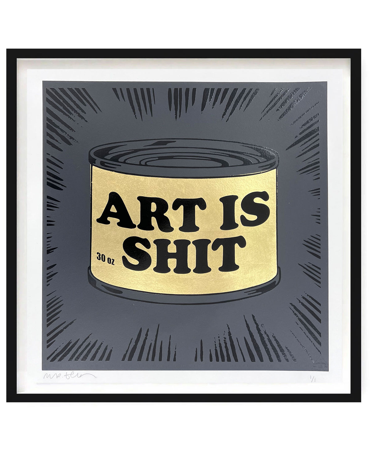 Art is Shit Black and Gold original - by Mr Edwards