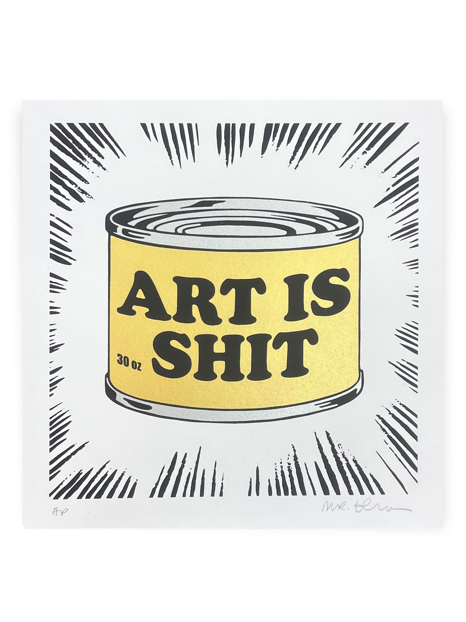 Art is Shit (gold can)- by Mr Edwards