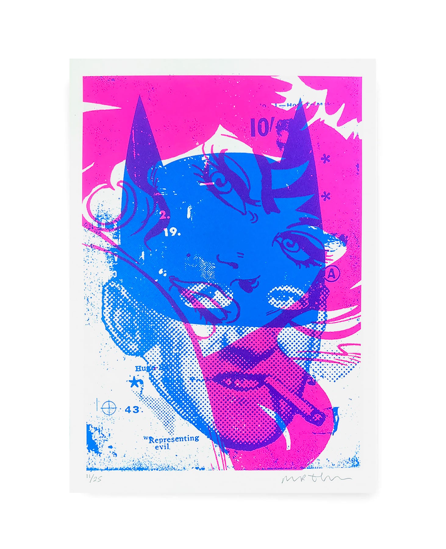 Batsmoker Pink and Blue by Mr Edwards available from Heath Kane Gallery
