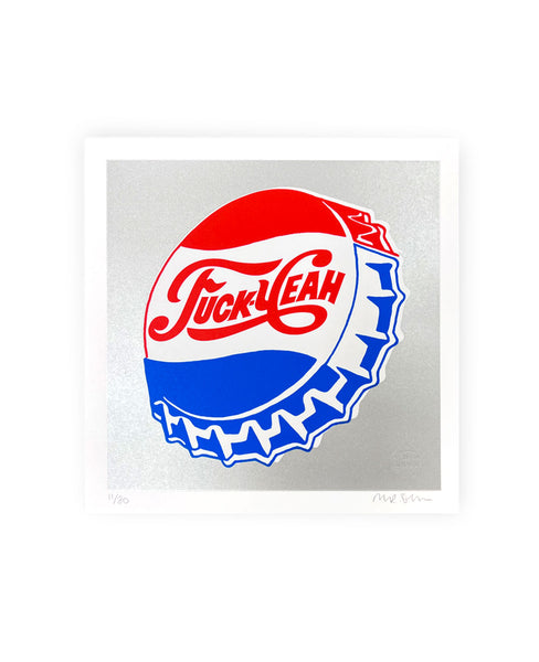 Fuck Yeah - Silver, Red and Blue - by Mr Edwards