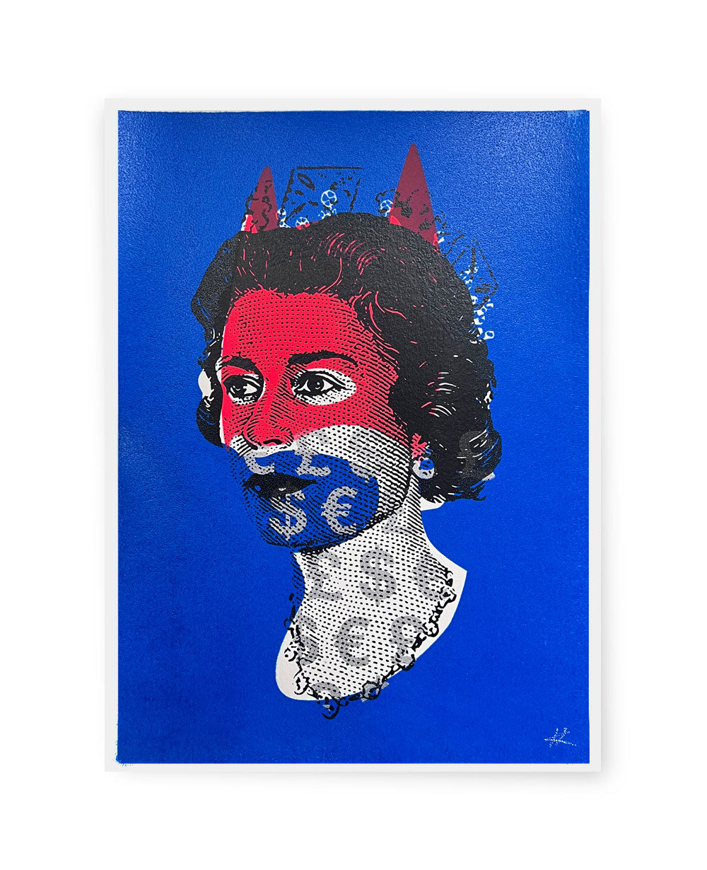 Rich Enough to be Batman - Elizabeth Blue and Red Currency A3