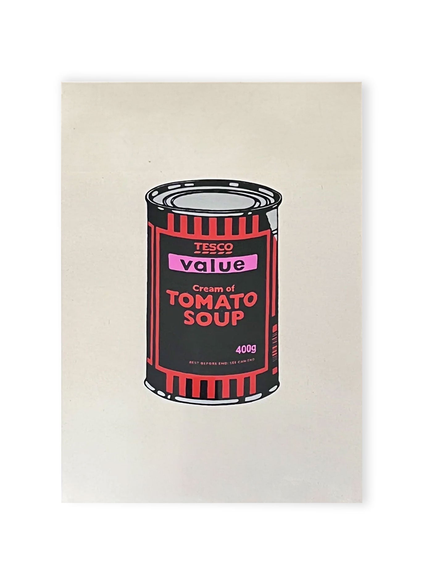 Soup Can (black, orange and pink) by Banksy / WCP