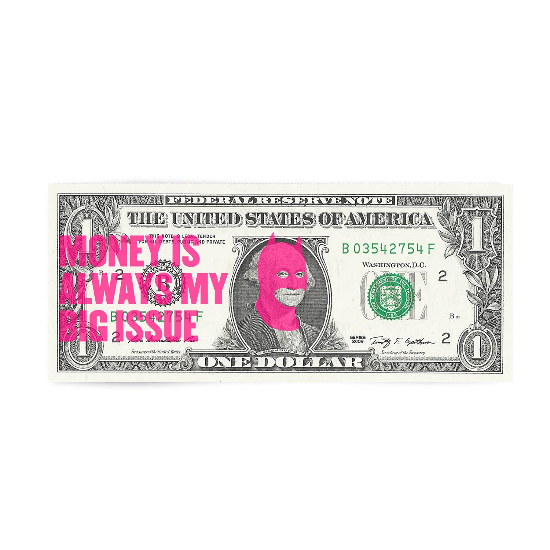 Rich Enough to be Batman - Money is Always My Big Issue US dollar note by Heath Kane