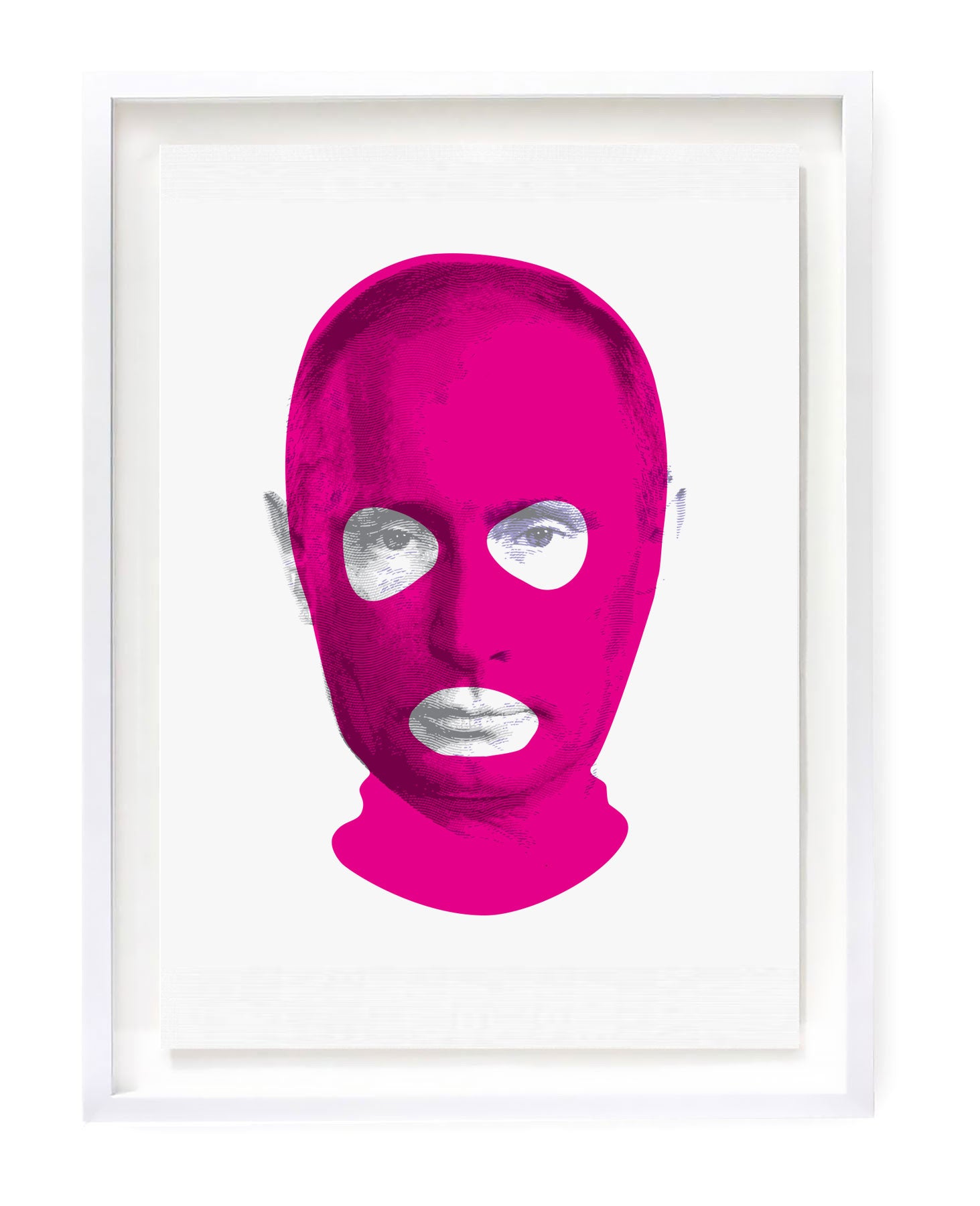 Masks of Fear - Putin (2nd edition) featured wearing Pussy Riot mask by contemporary artist Heath Kane
