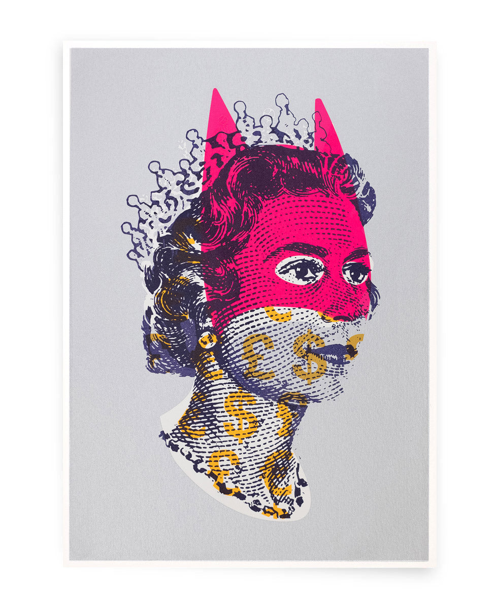 Rich Enough to be Batman - Silver Lizzie Currency Pink and Gold - A4