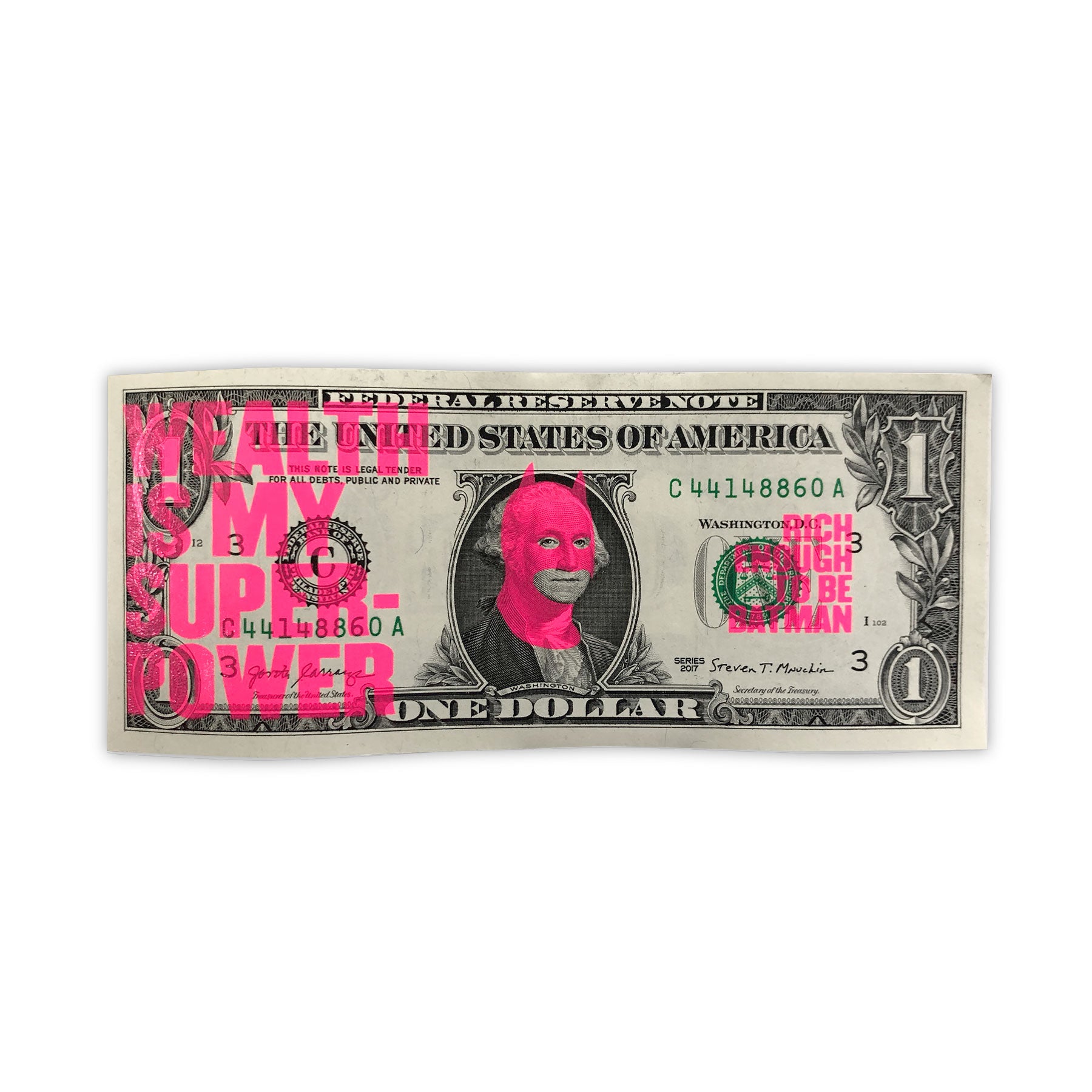 Rich Enough to be Batman - US Dollar Note 3rd edition by artist Heath Kane