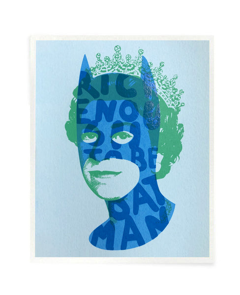 Rich Enough to be Batman - Blue and Green Postcard Size