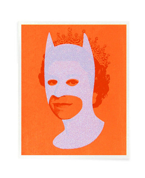 Rich Enough to be Batman - Diamond White and Neon Orange Postcard